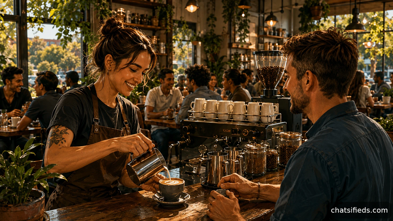 Illustrated Australian coffee scene for Community Coffee Co