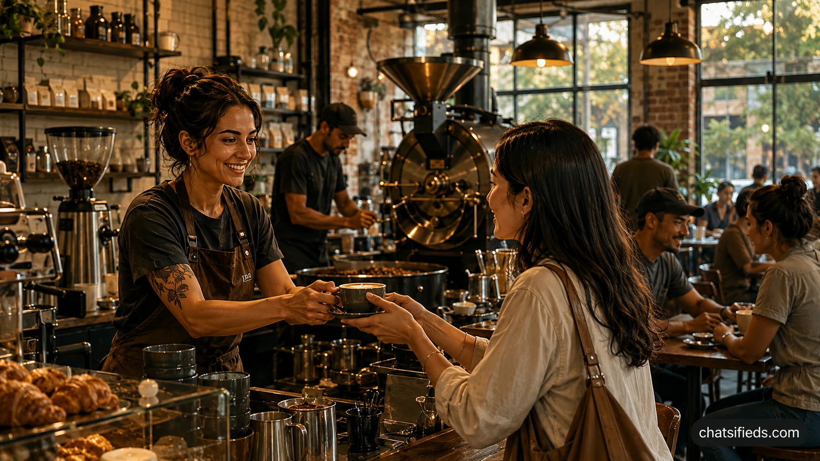 Illustrated Australian coffee scene for Fresh Lane Cafe
