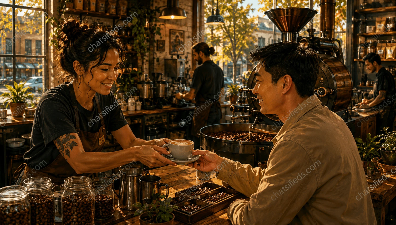 Illustrated Australian coffee scene for Monastery Coffee