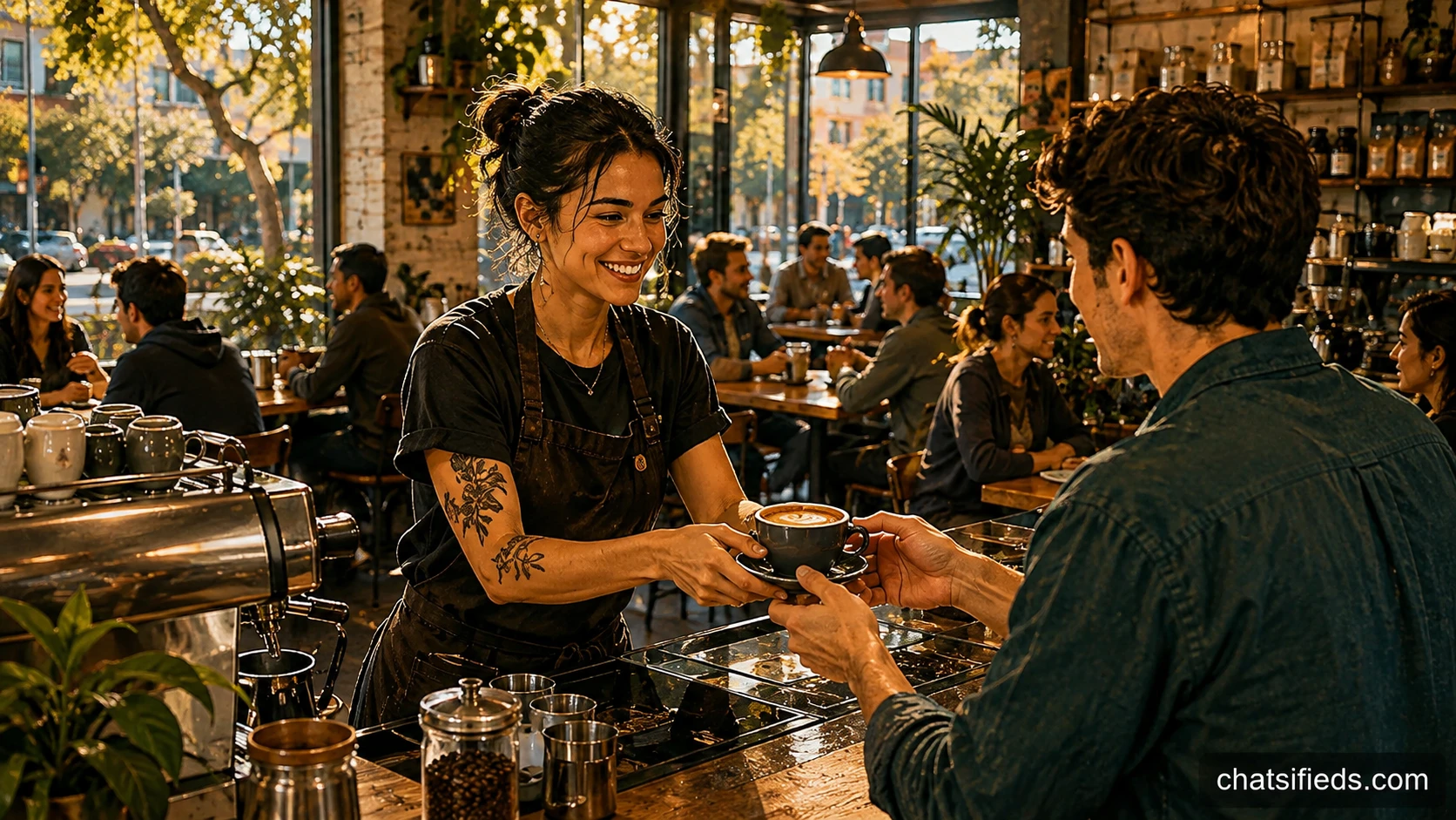 Illustrated Australian coffee scene for Reuben Hills