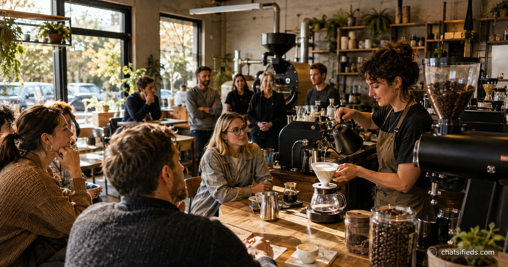 Illustrated Australian coffee scene for Sample Coffee