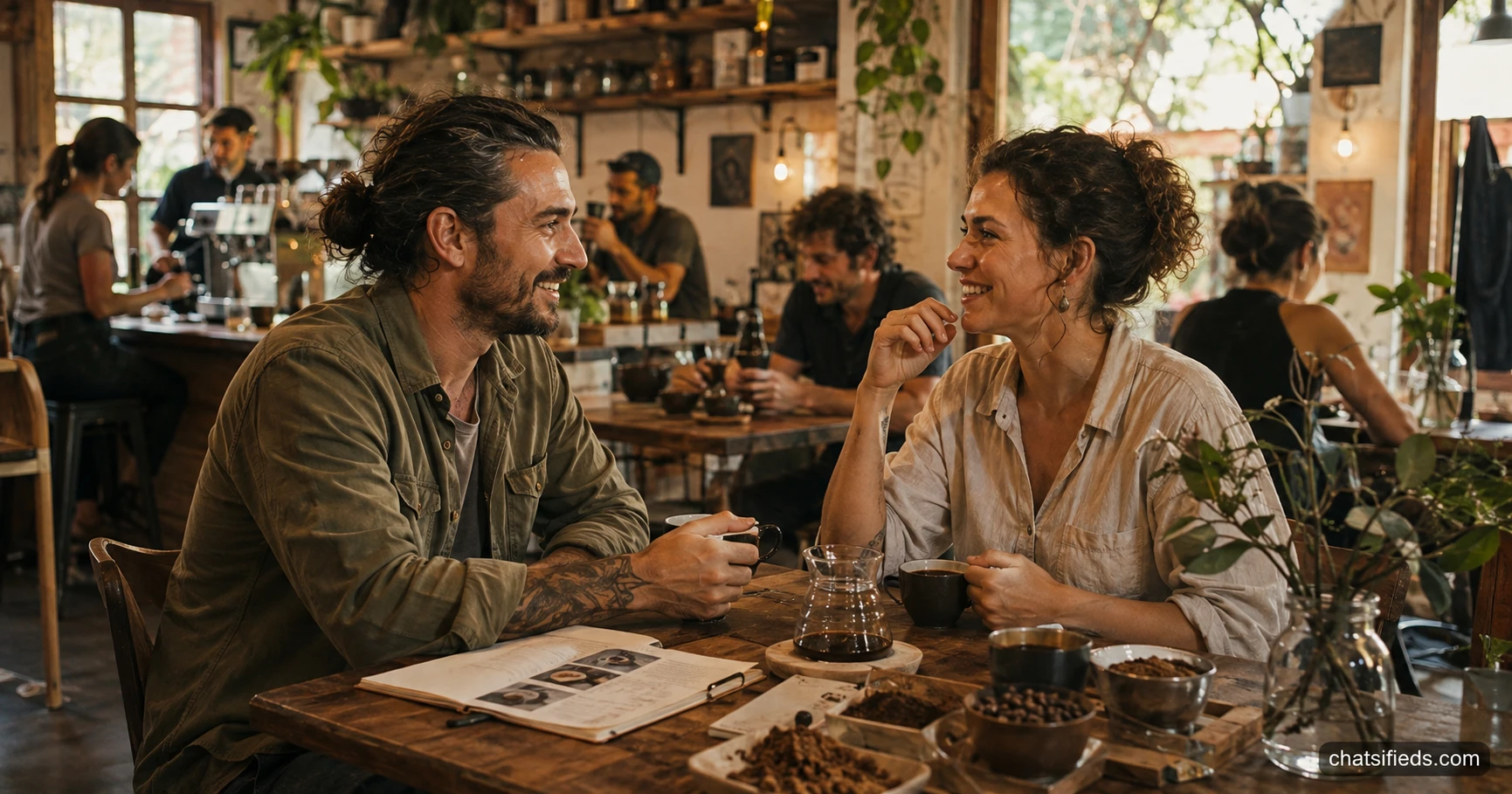 Illustrated Australian coffee scene for Seven Seeds