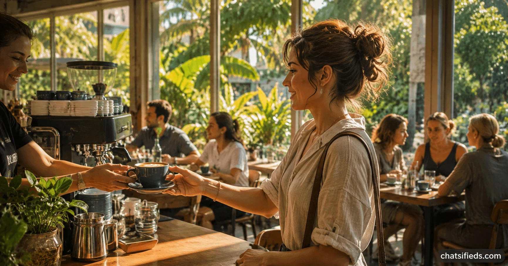 Illustrated Australian coffee scene for Two Before Ten
